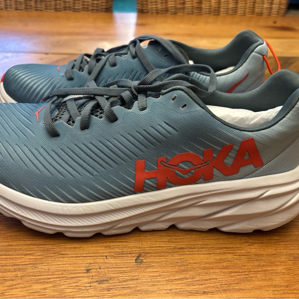 Hoka Men's Gray and Red Running Shoes
